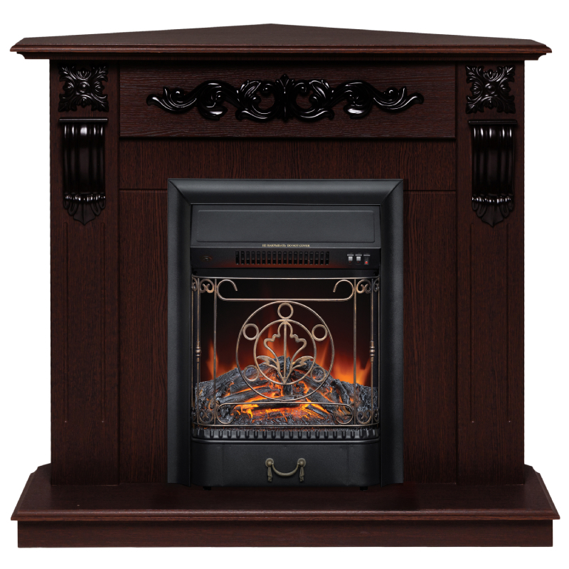Изображение товара Каминокомплект Realflame Dominica Corner DN с очагом Majestic Lux BL и деревянным облицовкой