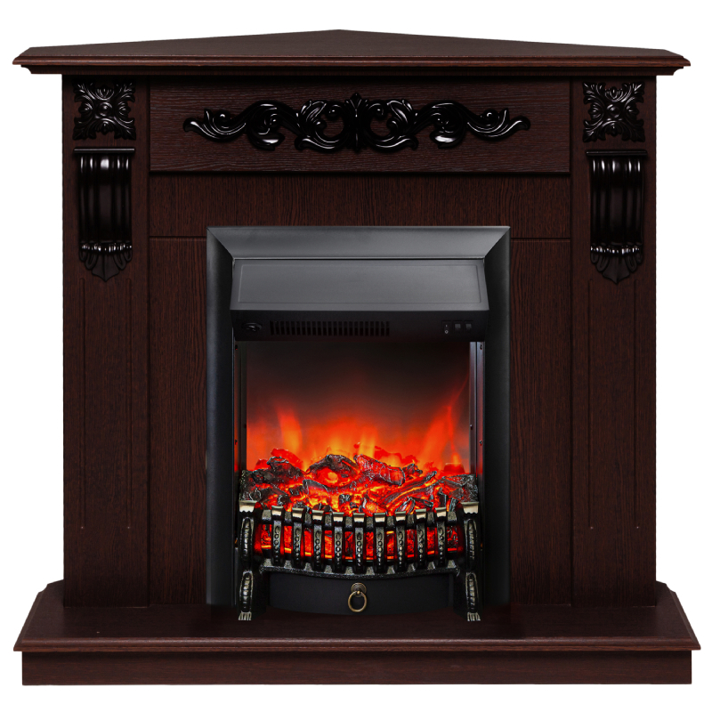 Изображение товара Каминокомплект Realflame Dominica Corner DN с очагом Fobos Lux BL орех