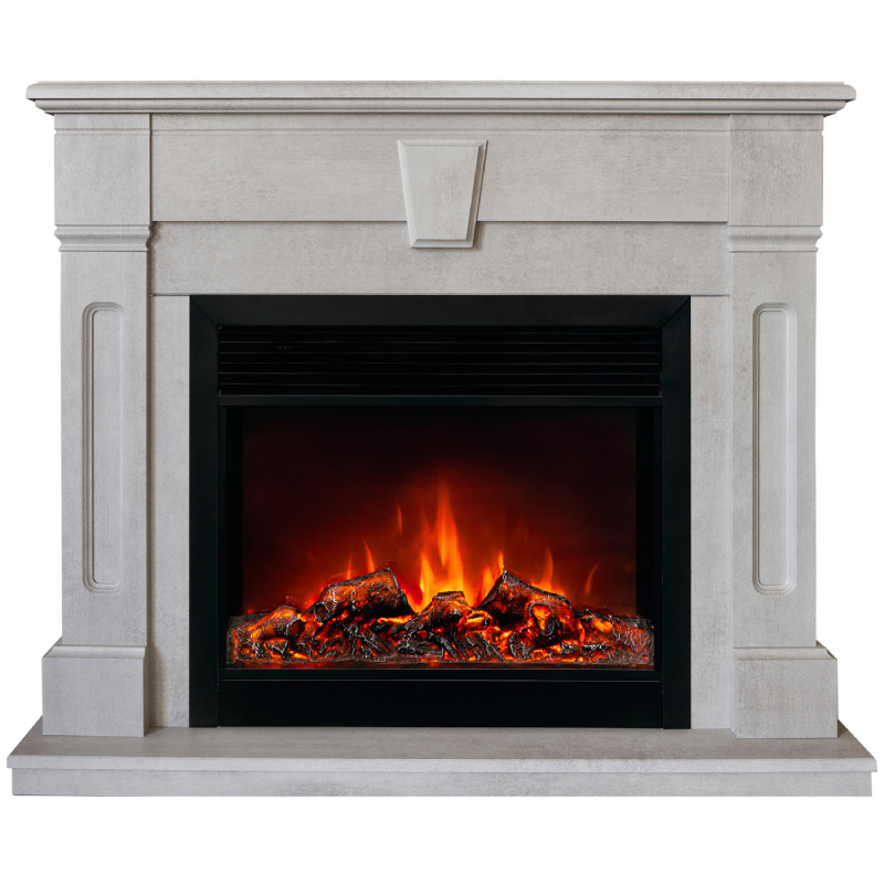 Изображение товара Каминокомплект Kellie 26/25.5 с электроочагом Moonblaze-S Lux BL, белый камень