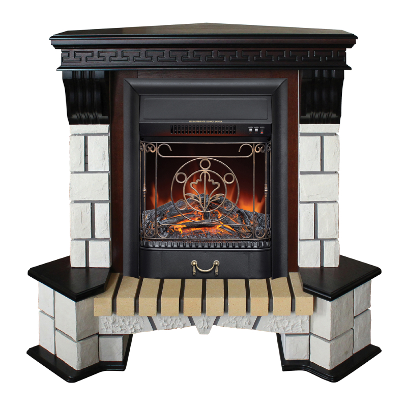 Изображение товара Каминокомплект Realflame Stone New Corner STD/G AO с электроочагом Majestic Lux BL
