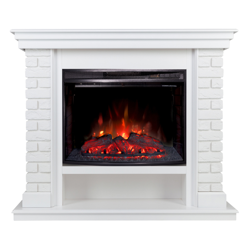 Изображение товара Каминокомплект Realflame Brixton 25.5 WT с электроочагом Evrika 25.5 белый