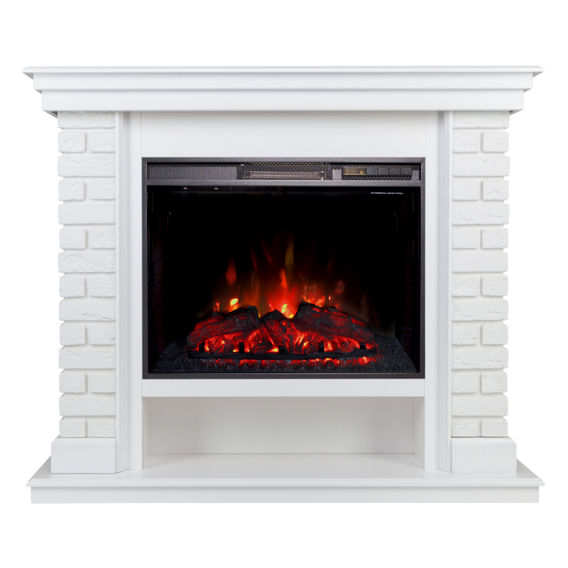 Изображение товара Каминокомплект Realflame Brixton 25.5 WT с электроочагом Sparta 25.5, белый