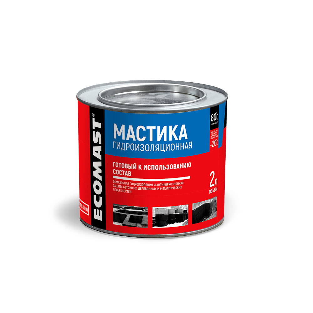 Изображение товара Мастика гидроизоляционная Ecomast 2л Изображение товара Мастика гидроизоляционная Ecomast 2л