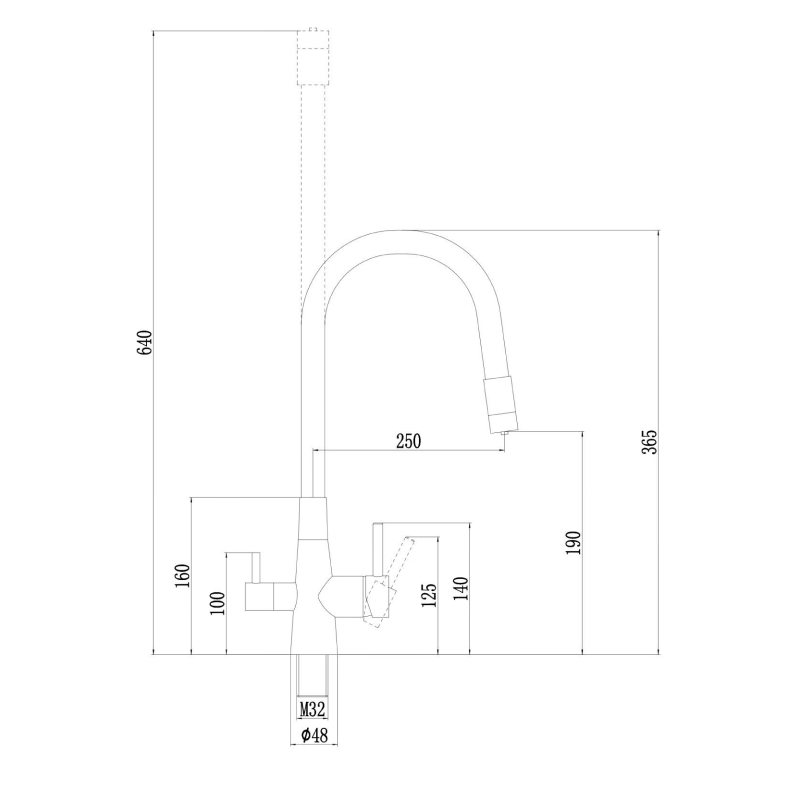 Изображение товара Смеситель для кухни Fmark FS1062-Q12-LM гибкий излив 19 см цвет графит