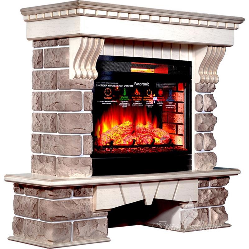 Изображение товара Каминокомплект Inter Flame Экстер Кавказ с очагом Panoramic 25 LED FX Q