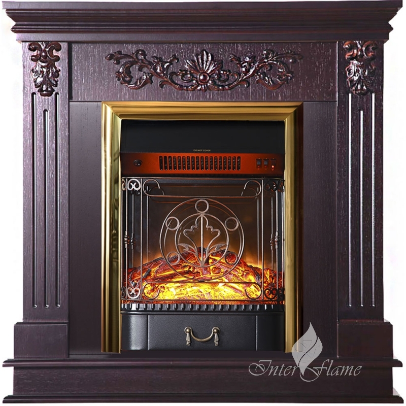 Изображение товара Каминокомплект Inter Flame Берта Люкс Темный Дуб эффект 3D пламени и звука