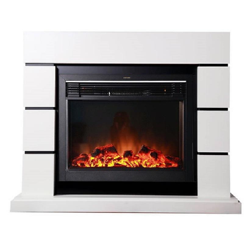 Изображение товара Каминокомплект Inter Flame Норд (Белый) с очагом Jupiter BLT-999A-1/Black