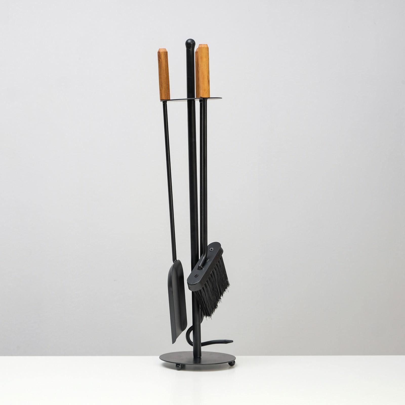 Изображение товара Каминный набор Добропаровъ 31см черный с щёткой и совком