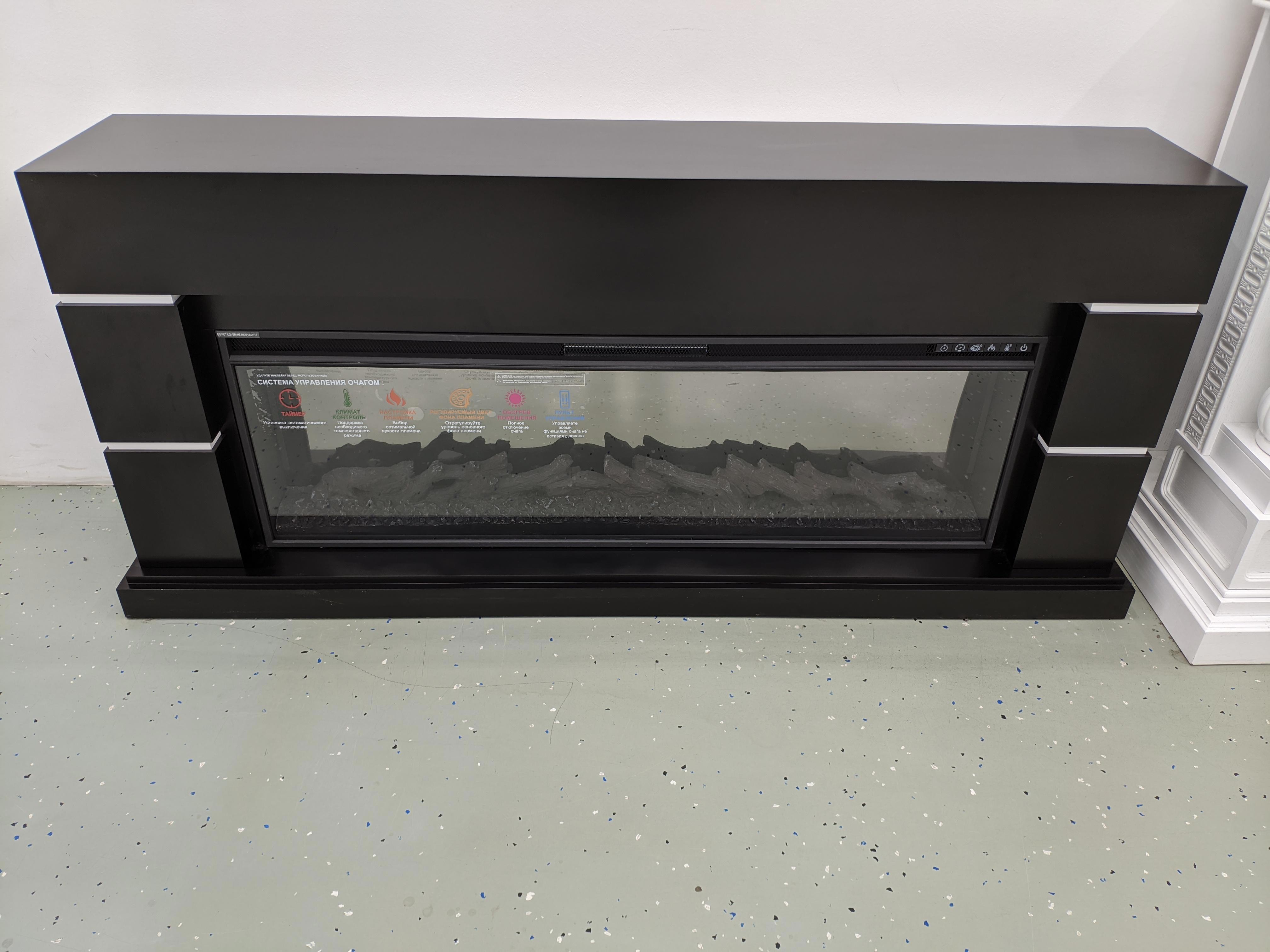 Изображение товара Электрический каминокомплект Норд черный с очагом Foton 1700Вт Идеальный для больших комнат