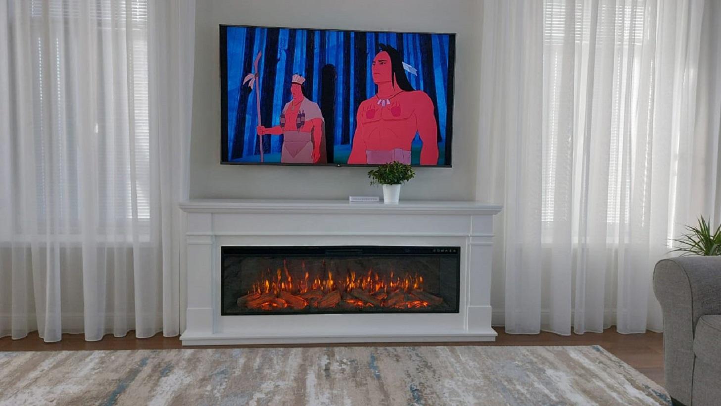 Изображение товара Каминокомплект Inter Flame Грейсон 1700Вт с эффектом пламени и климат-контролем