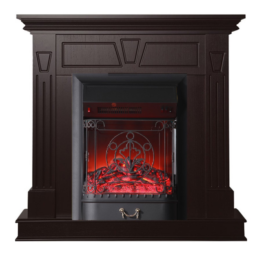 Изображение товара Каминокомплект Inter Flame Берта + Magestic Black (BLT-999A-3/Black) темный дуб 1700Вт