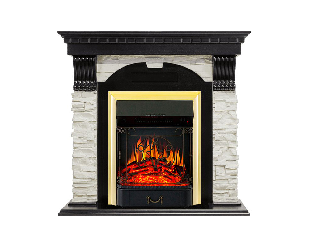 Изображение товара Каминокомплект Dublin белый с очагом Majestic BR 1800Вт цвет венге