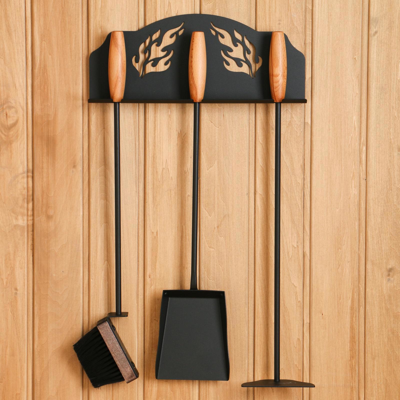 Изображение товара Сет для камина Simaland: щетка, кочерга и совок с подставкой