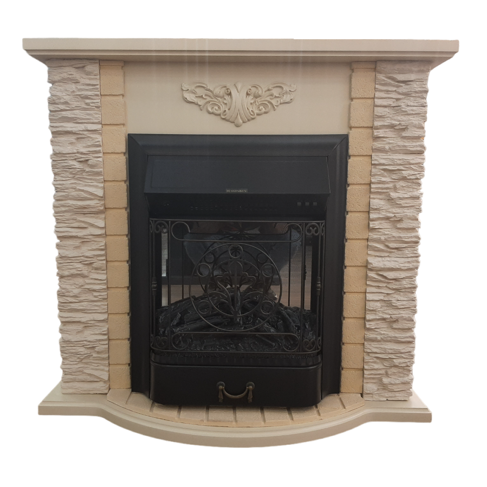 Изображение товара Каминокомплект Inter Flame Аспен Сланец бежевый с очагом Magestic Black BLT-999A-3/Black