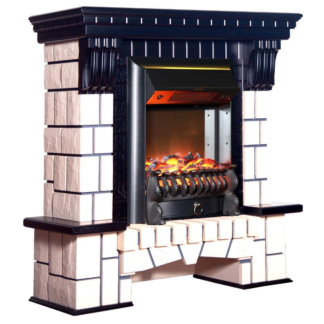 Изображение товара Каминокомплект Inter Flame Экстер М угловой черный с очагом Fobos Black BLT-999B-5/Black