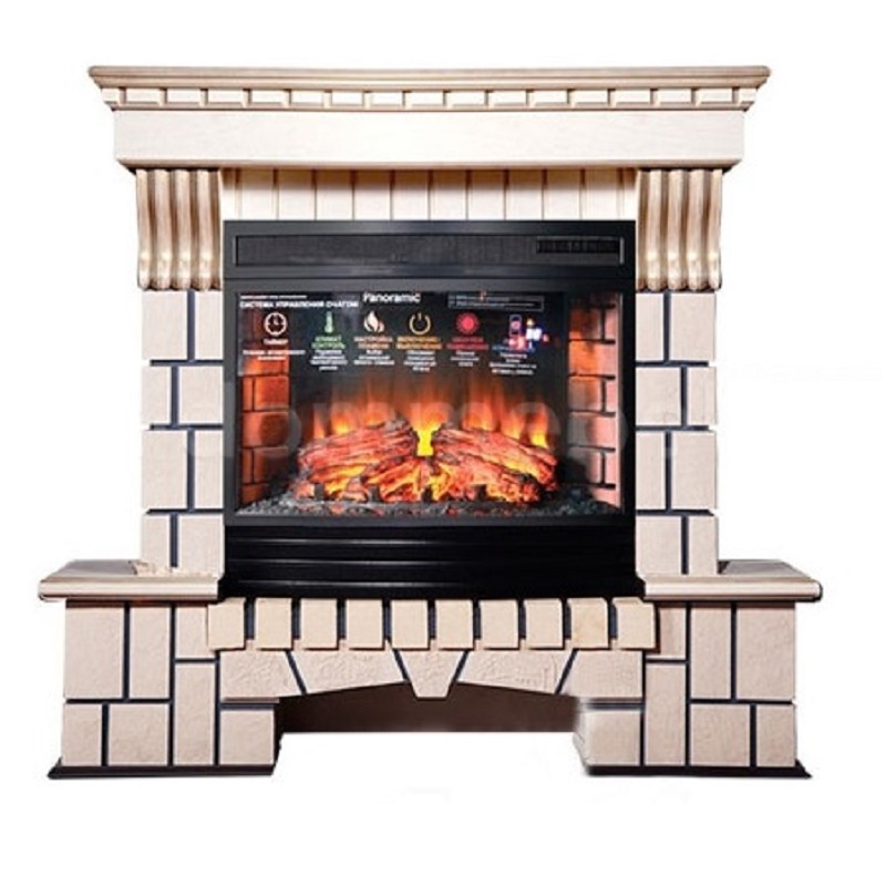 Изображение товара Каминокомплект Inter Flame Экстер угловой с панорамным очагом LED FX Q