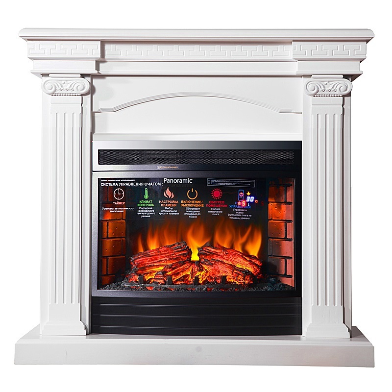 Изображение товара Каминокомплект Inter Flame Афина с очагом Panoramic 06-25 LED FX Q 1700Вт белый