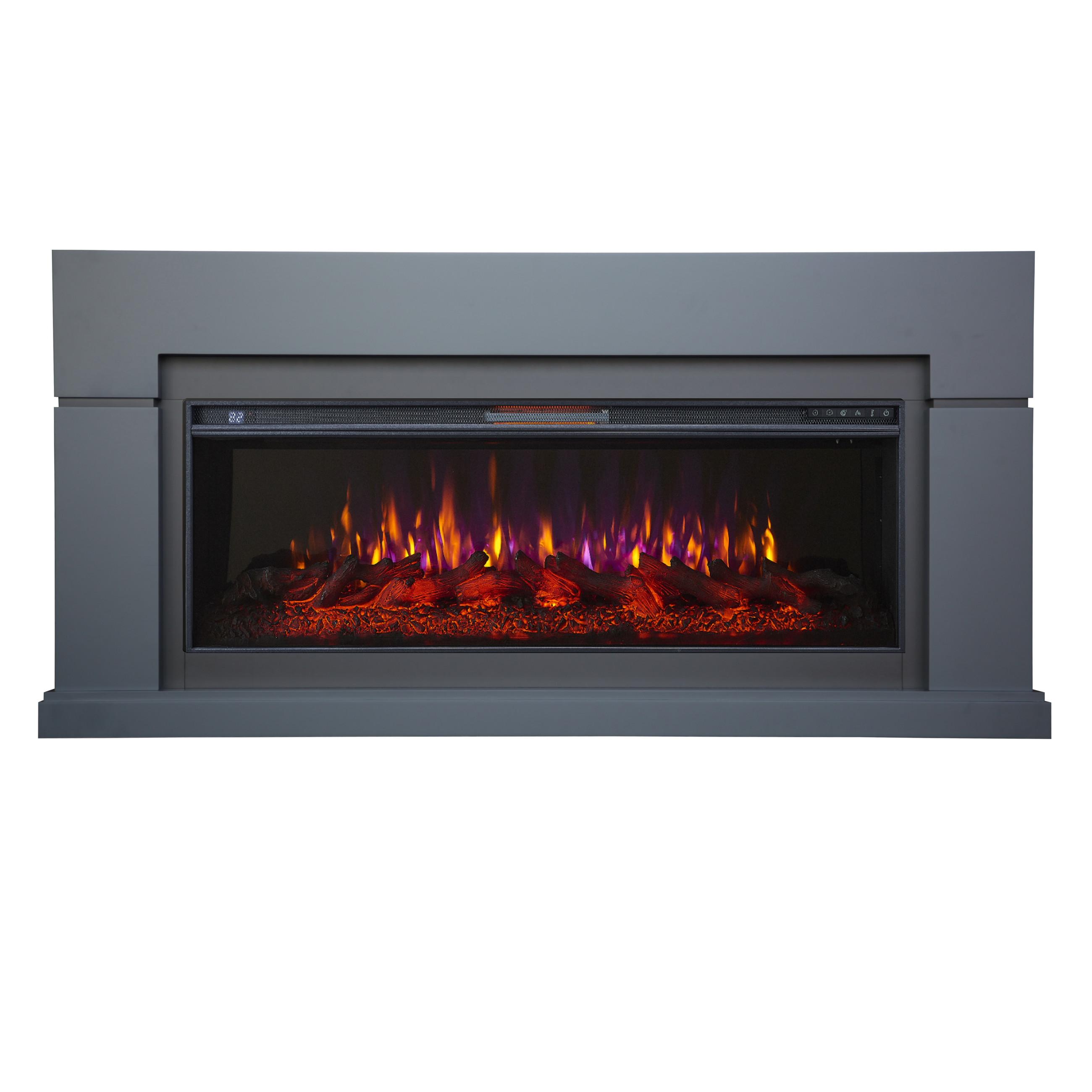 Изображение товара Каминокомплект Inter Flame Гранд графит с эффектом пламени и обогревом