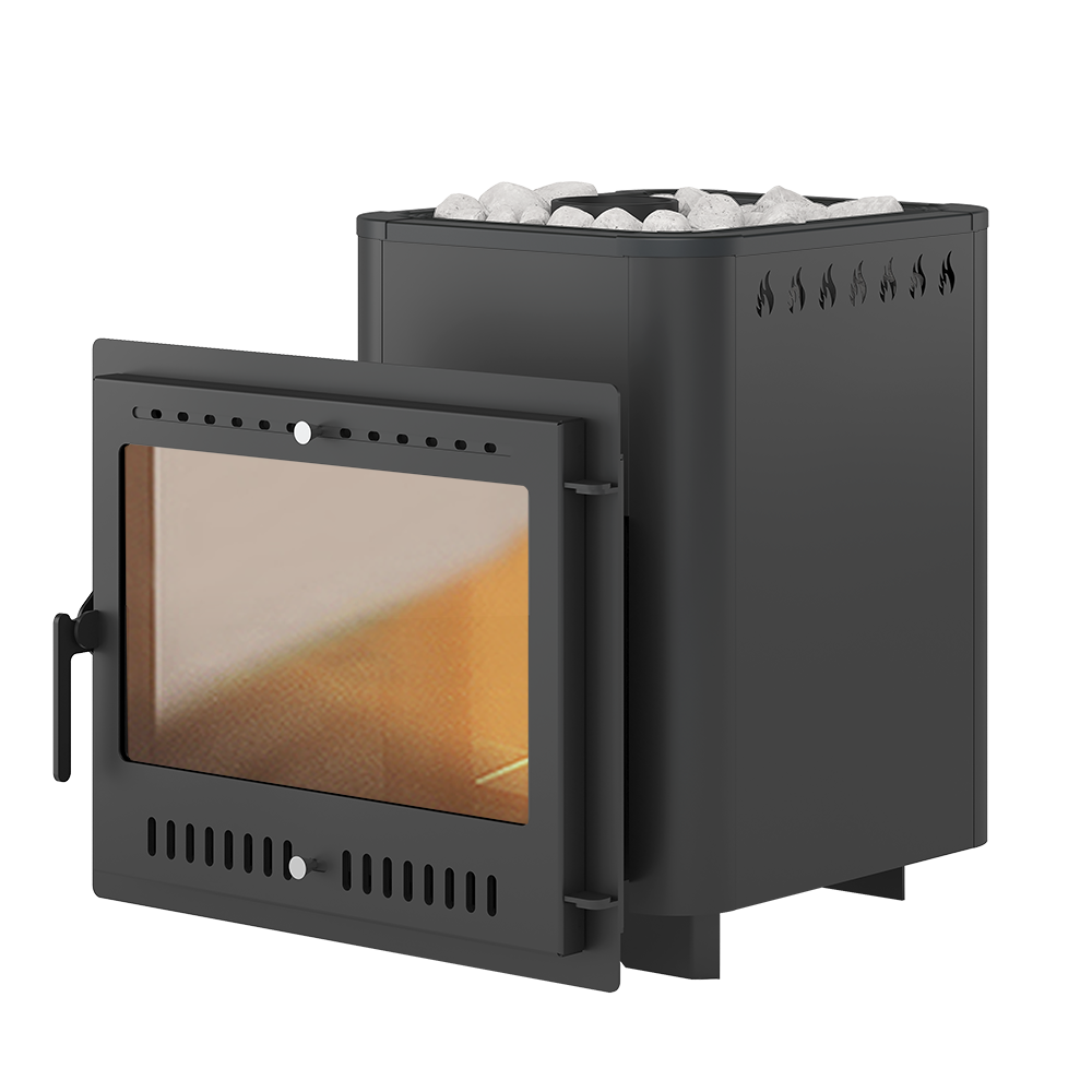 Изображение товара Печь банная дровяная ВЕЗУВИЙ Русичъ Антрацит 16 Панорама 18м³ Россия