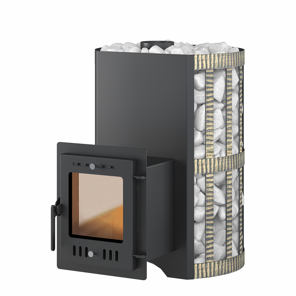 Изображение товара Банная дровяная печь Везувий Скиф Ковка 22 (210) М, мощность 22 кВт для парилки 24 м³, Россия