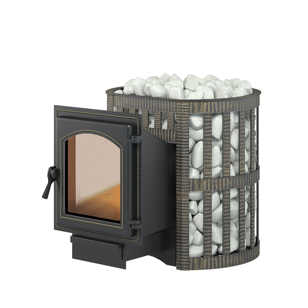 Изображение товара Банная чугунная печь Везувий Легенда Ковка 12 220 для влажных бань роскошный дизайн