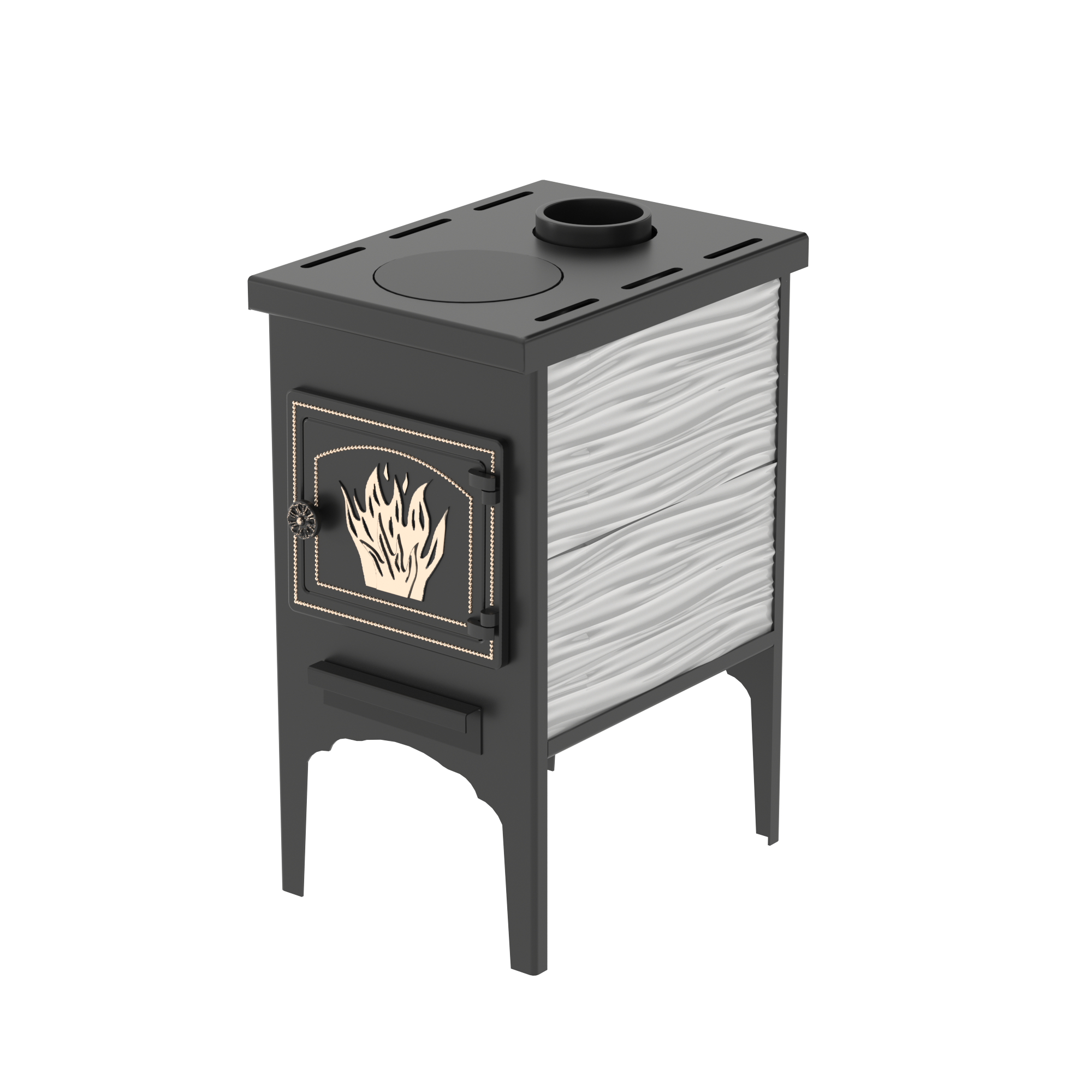 Изображение товара Отопительная печь Везувий В5 12 кВт для помещений до 100 м3 с керамической облицовкой