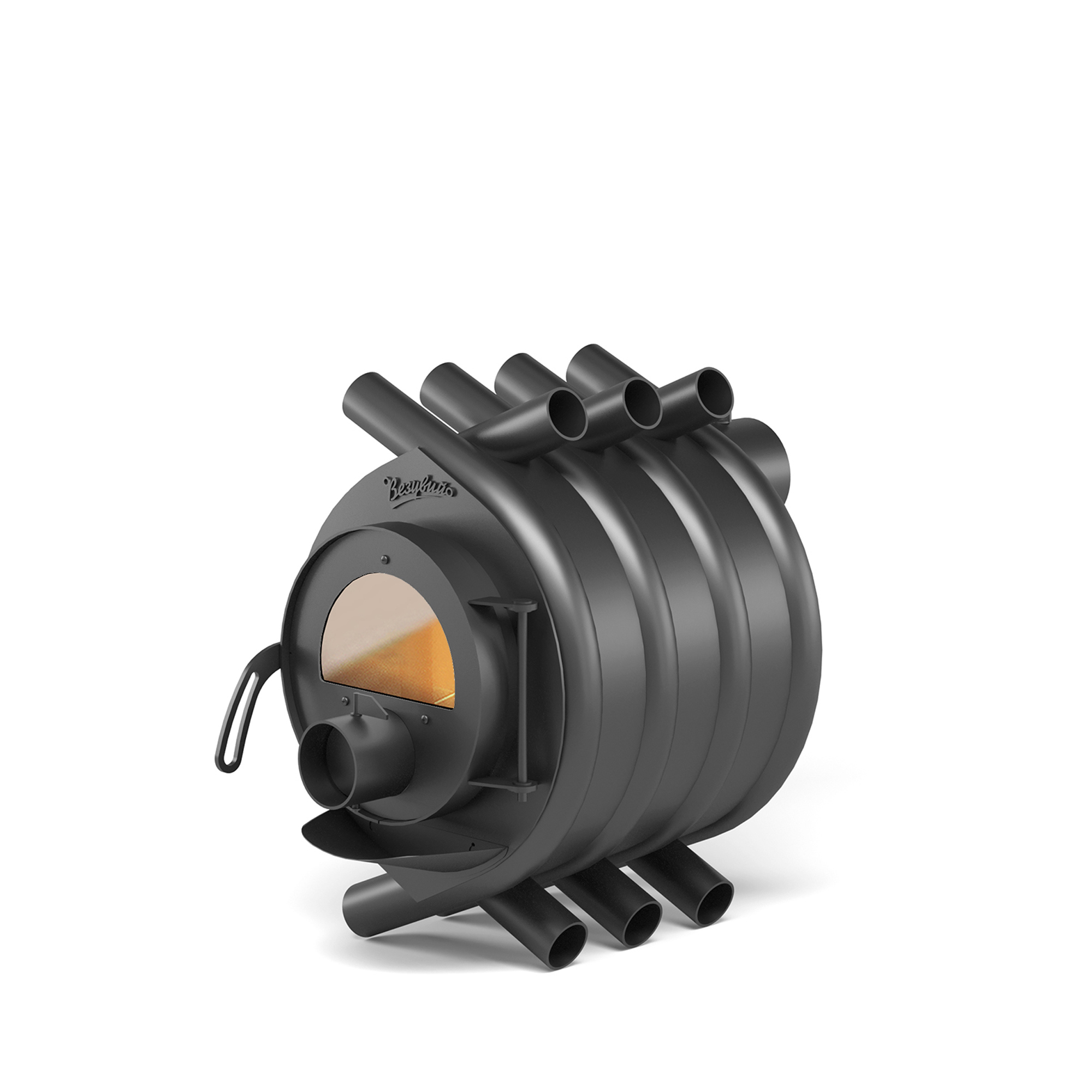 Изображение товара Печь отопительная ВЕЗУВИЙ АОГТ 00 С 6 кВт для помещений до 100 м³ черный металл