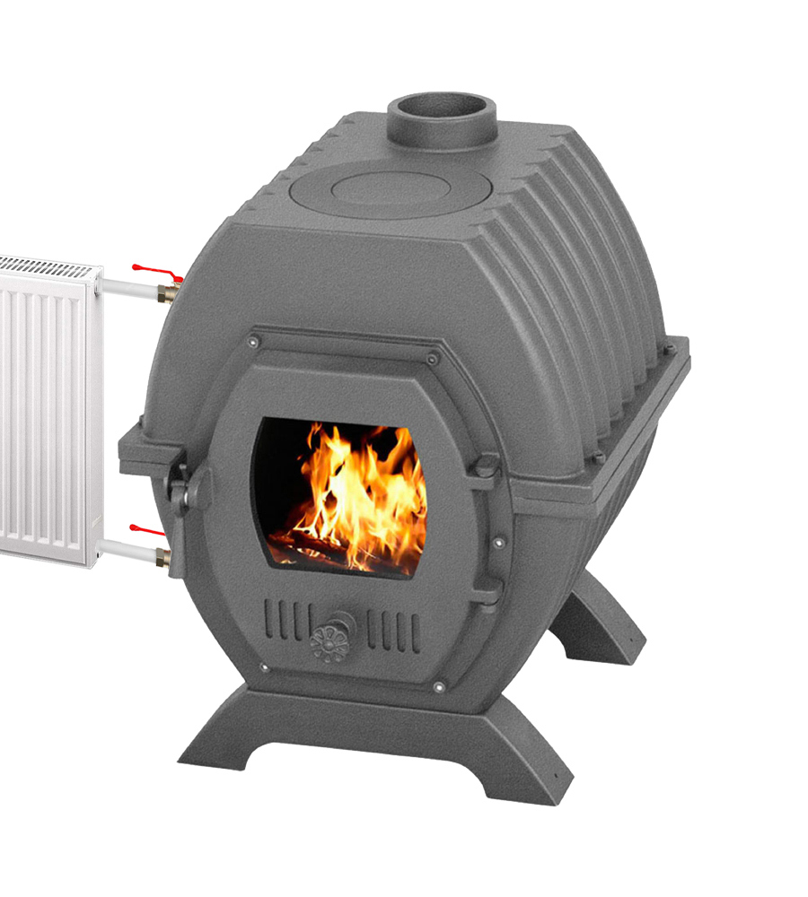 Изображение товара Печь отопительная Везувий Триумф 180м³ черный сталь чугун теплообменник до 8 часов