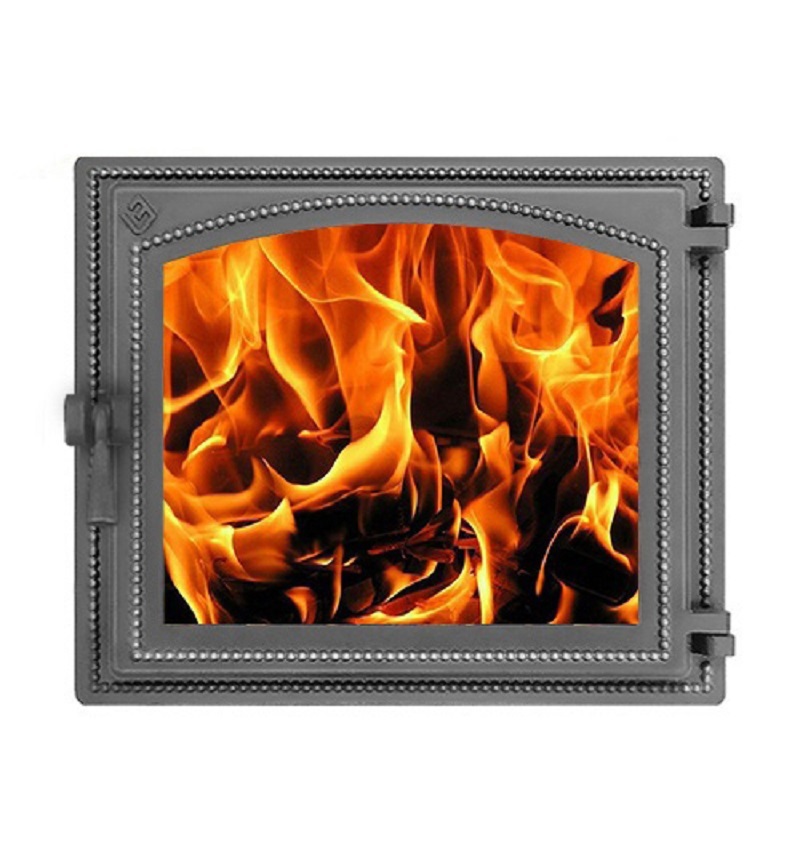 Изображение товара Дверка каминная Везувий 240 антрацит герметичная чугунная 420x500 мм