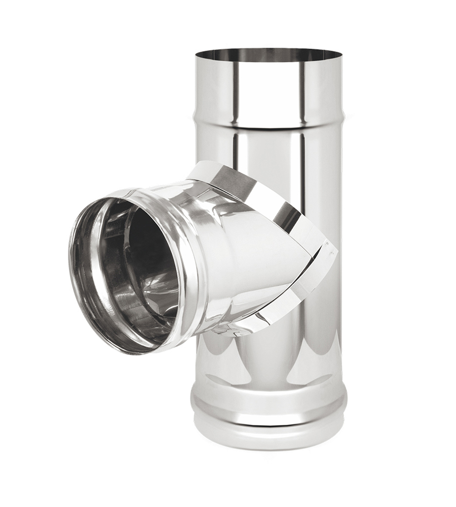 Изображение товара Тройник 90° Везувий из нержавеющей стали диаметр 115 мм для дымохода