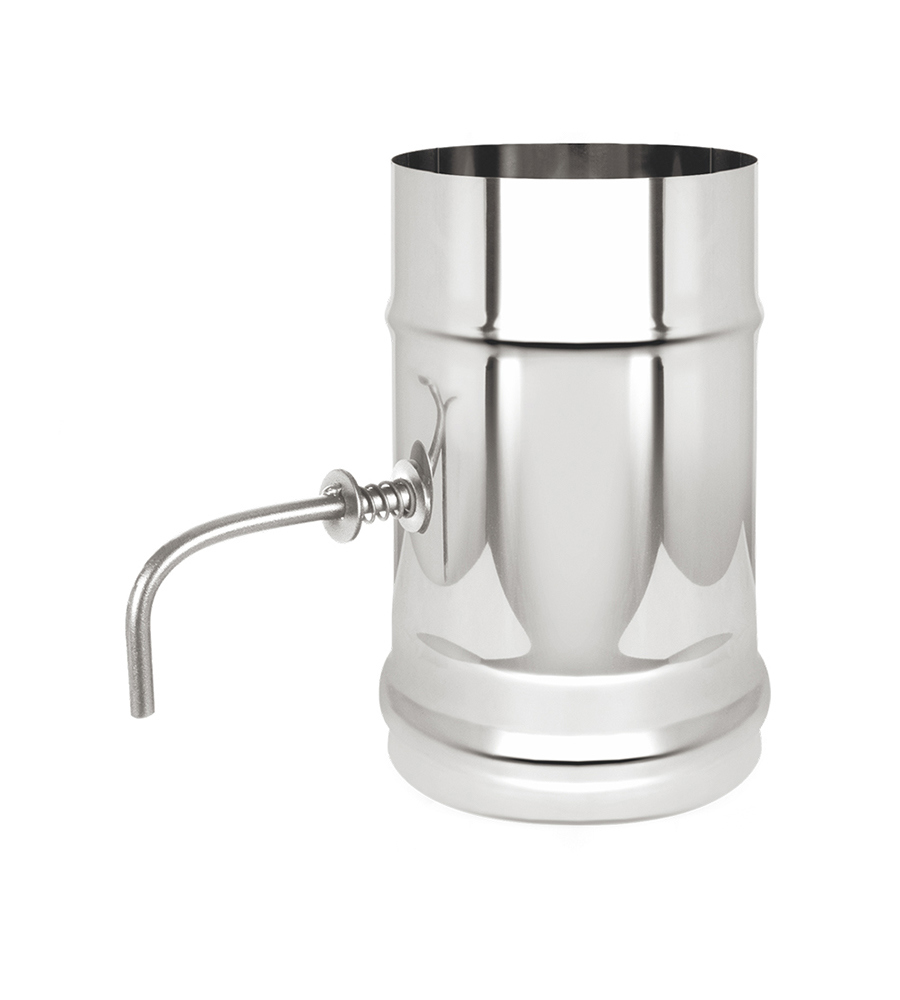 Изображение товара Поворотный шибер для дымохода Везувий 130 мм из нержавеющей стали