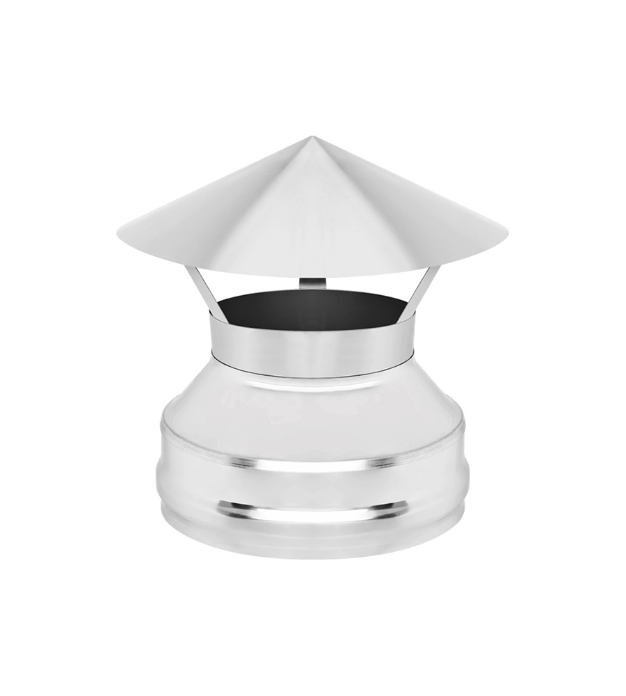 Изображение товара Оголовок Везувий из оцинкованной стали 150 мм для двухконтурных дымоходов