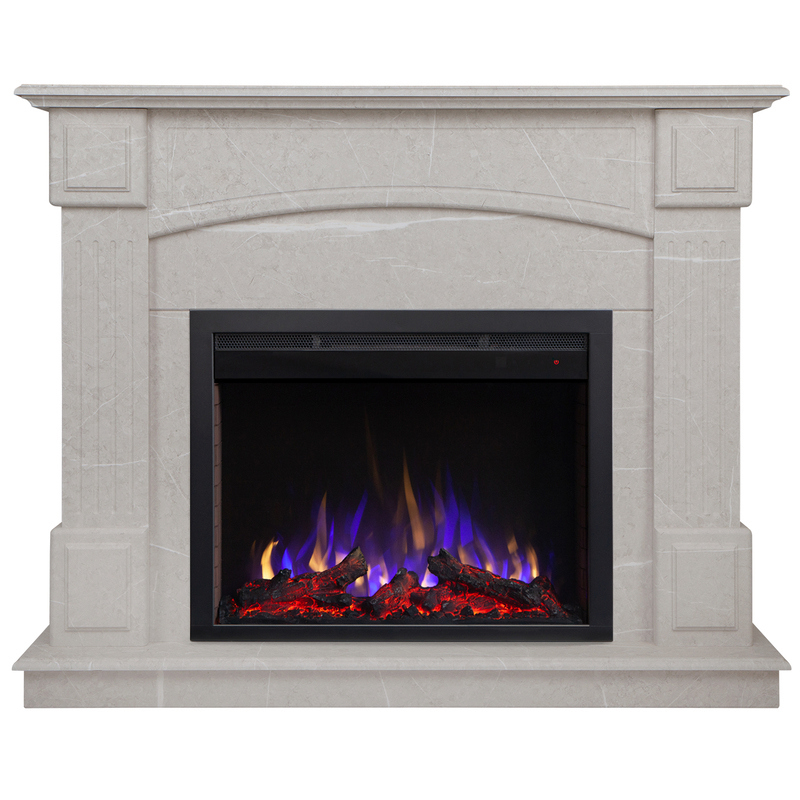 Изображение товара Каминокомплект Realflame Carolina 24/25.5 WT-F714 с очагом Saphir 25.5 и мрамор бежевый