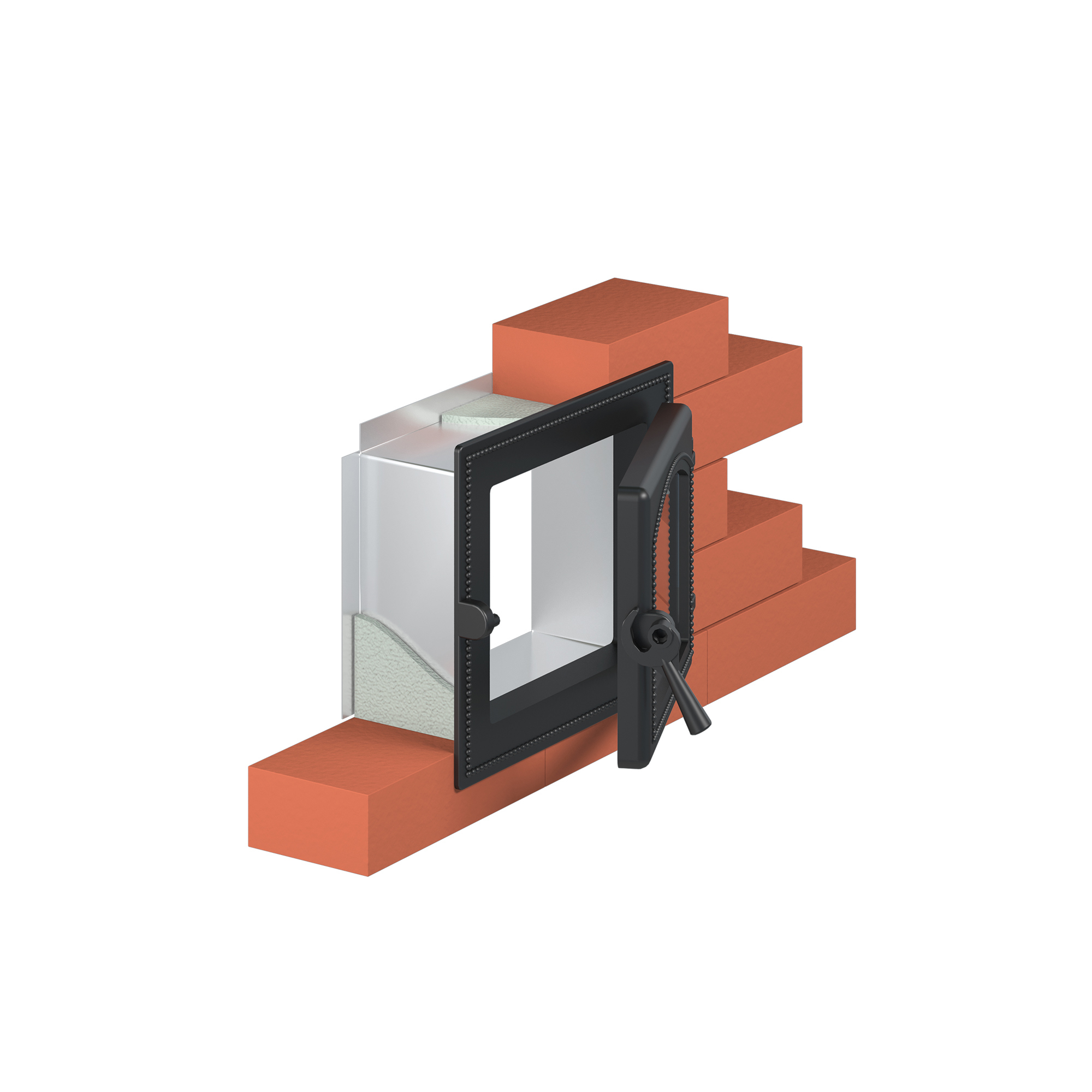 Изображение товара Монтажный тоннель Везувий из стали для печных дверок 214x252x120мм