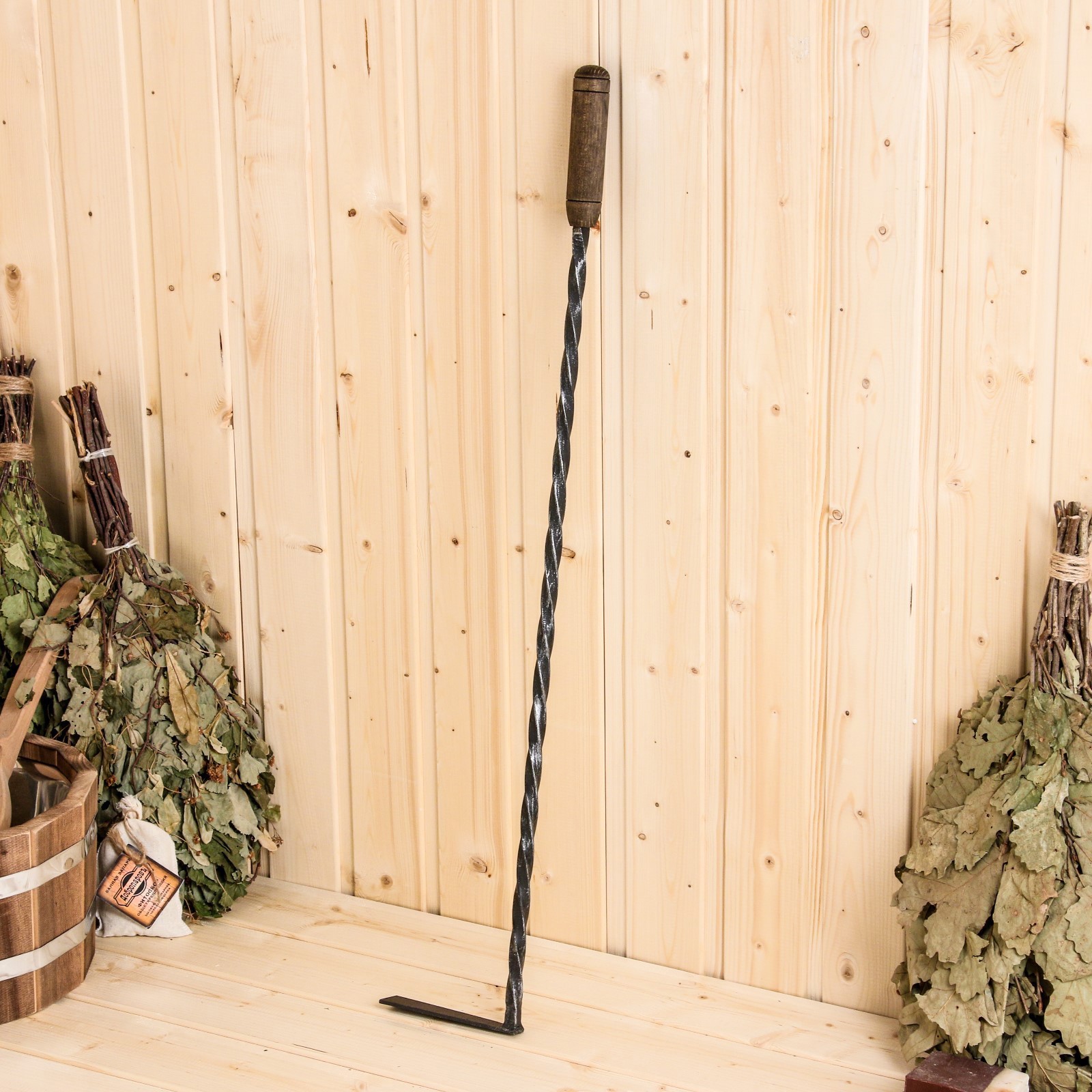 Изображение товара Кочерга металлическая Сималенд 12x72см для каминов и мангалов