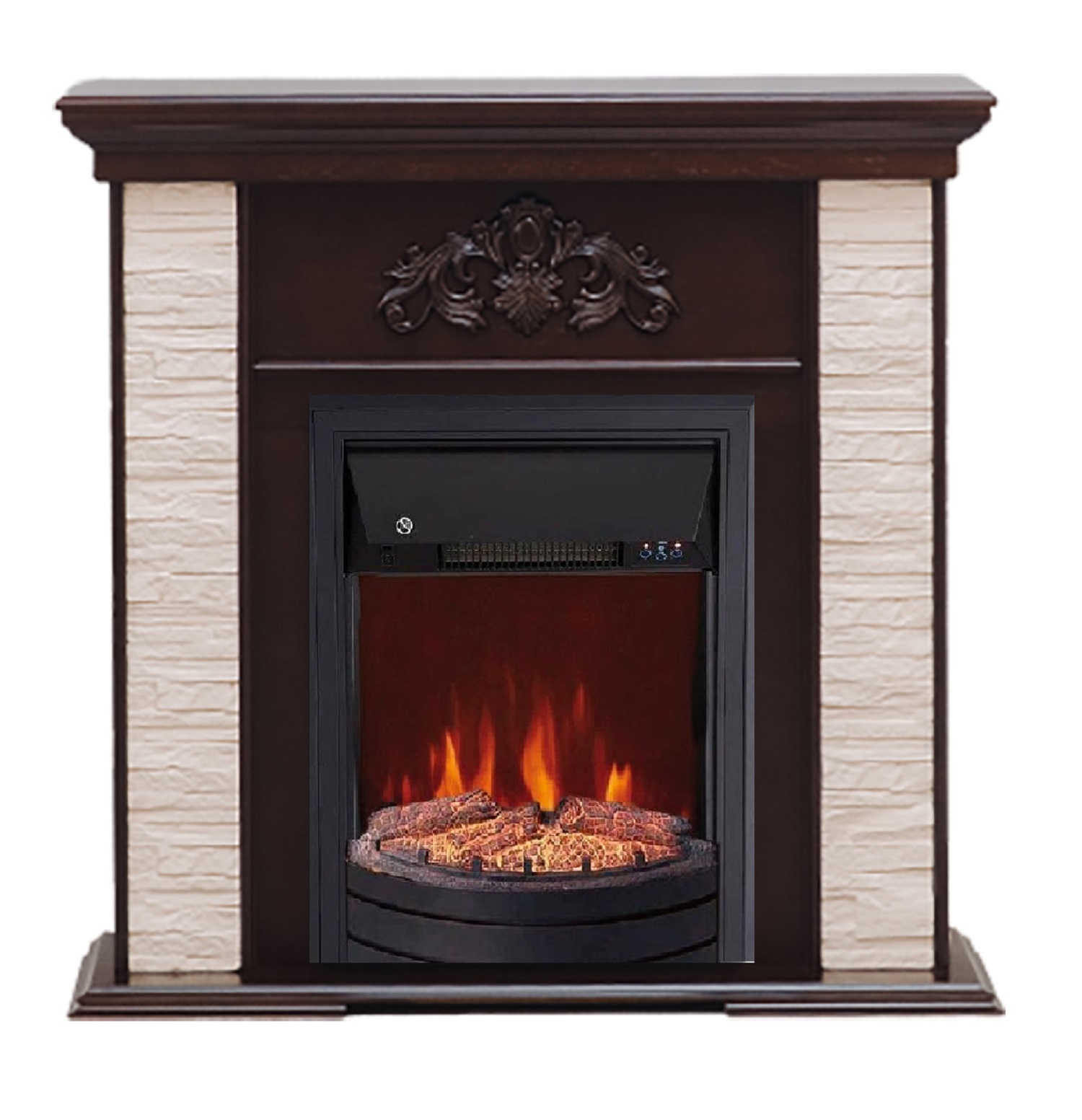 Изображение товара Электрокаминокомплект ELEKAM Marseille с 2D пламением 1800Вт готический стиль Россия