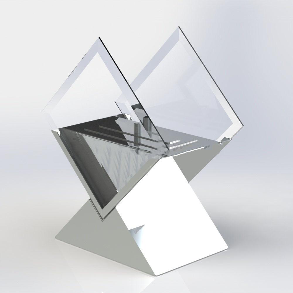 Изображение товара Настольный биокамин Теплодом Almaz White с прозрачными стеклами для уютного интерьера