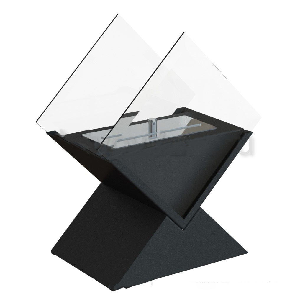 Изображение товара Настольный биокамин Теплодом Almaz Black с стеклами и огнем 150 мм