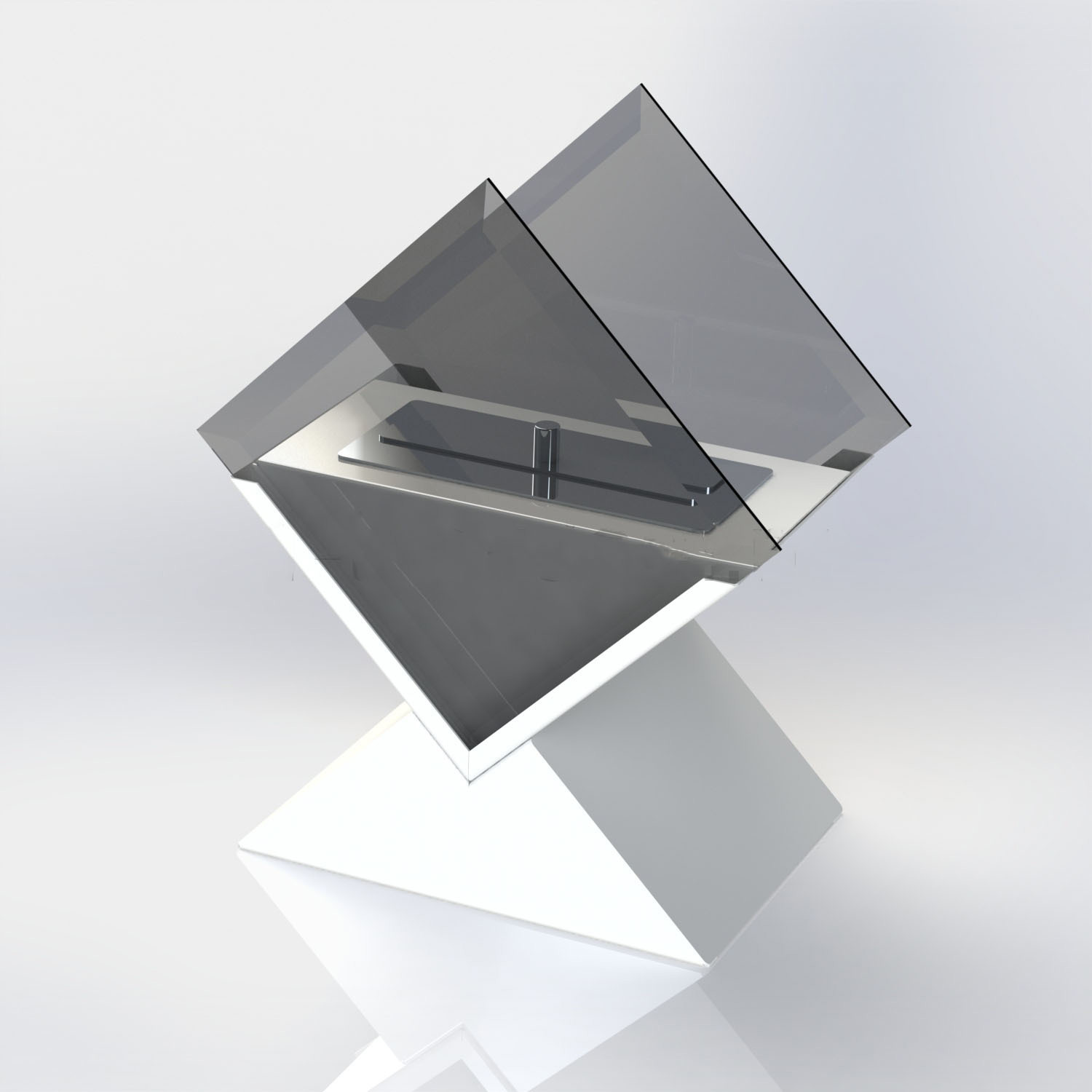 Изображение товара Настольный биокамин Теплодом Almaz White с тонированными стеклами