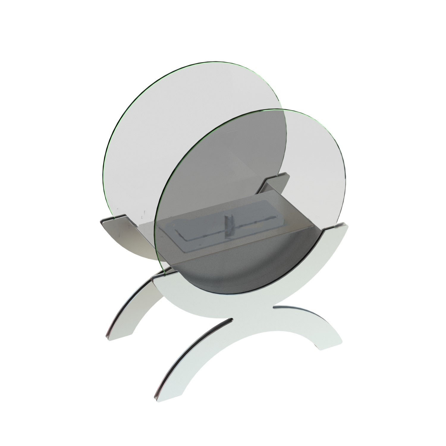 Изображение товара Напольный биокамин Теплодом Аурис Big White с прозрачными стеклами