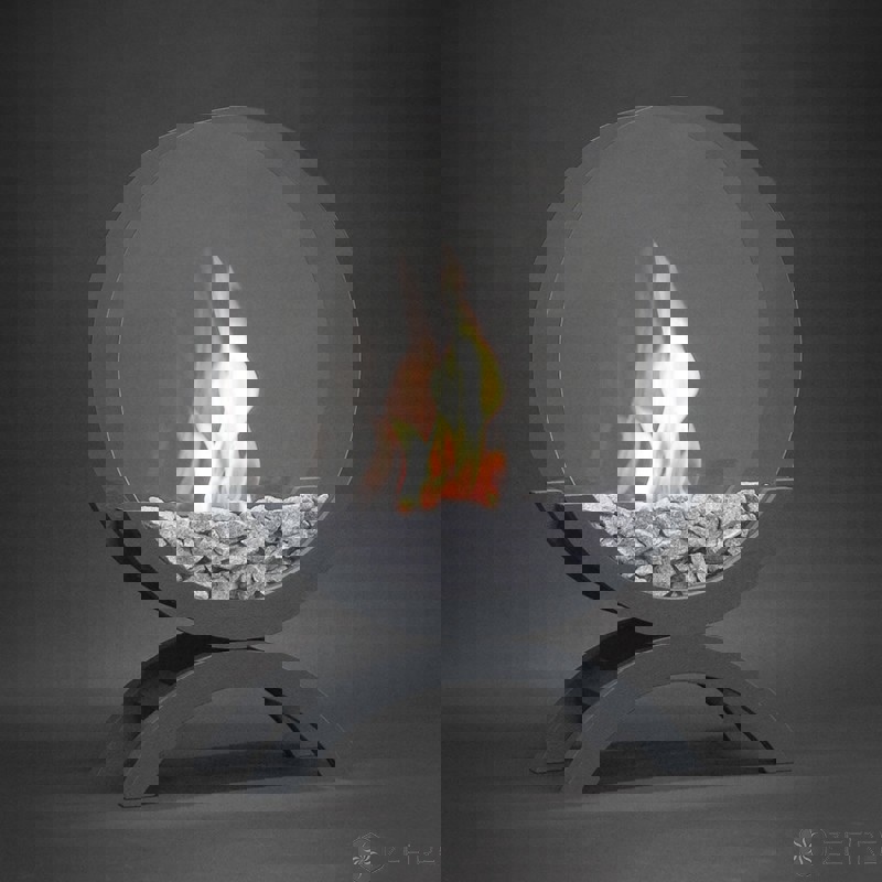 Изображение товара Напольный биокамин Теплодом Аурис Big Black с тонированными стеклами, открытый огонь, 2 часа горени