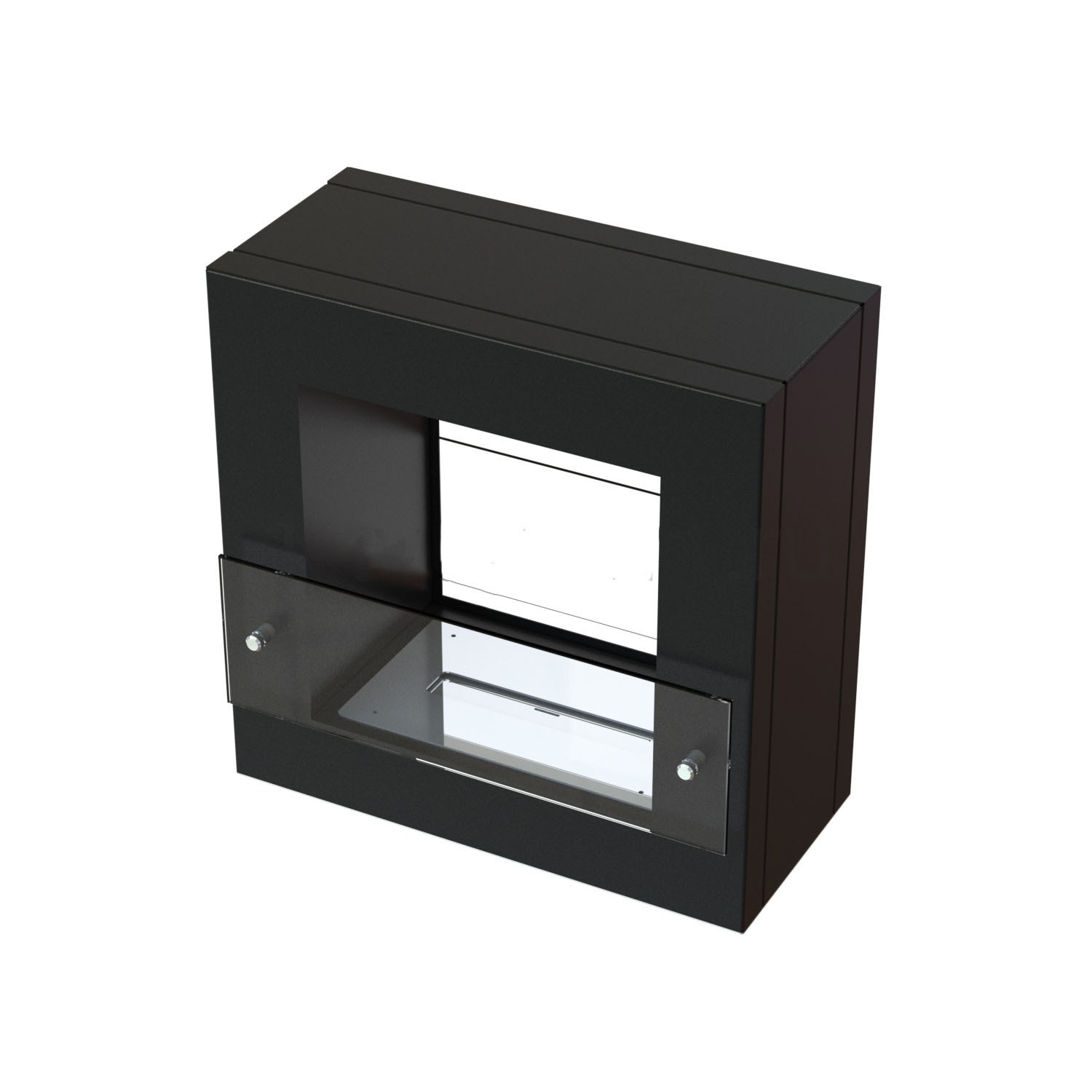 Изображение товара Напольный биокамин Теплодом Cube Black с прозрачными стеклами черный матовый
