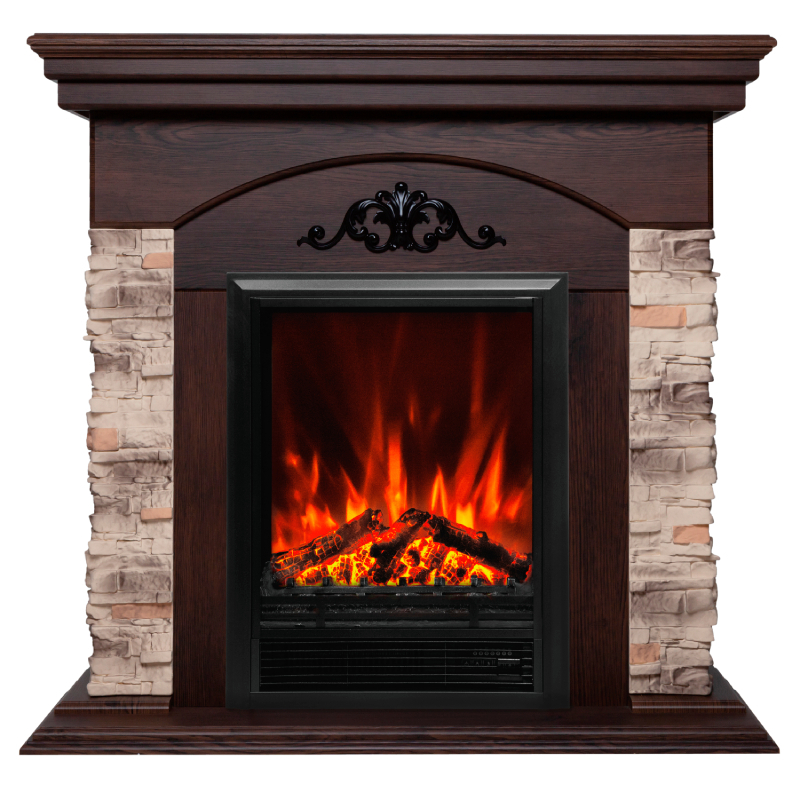 Изображение товара Каминокомплект Rockwood STD NT-F316 с электроочагом Eugene 750Вт античный дуб