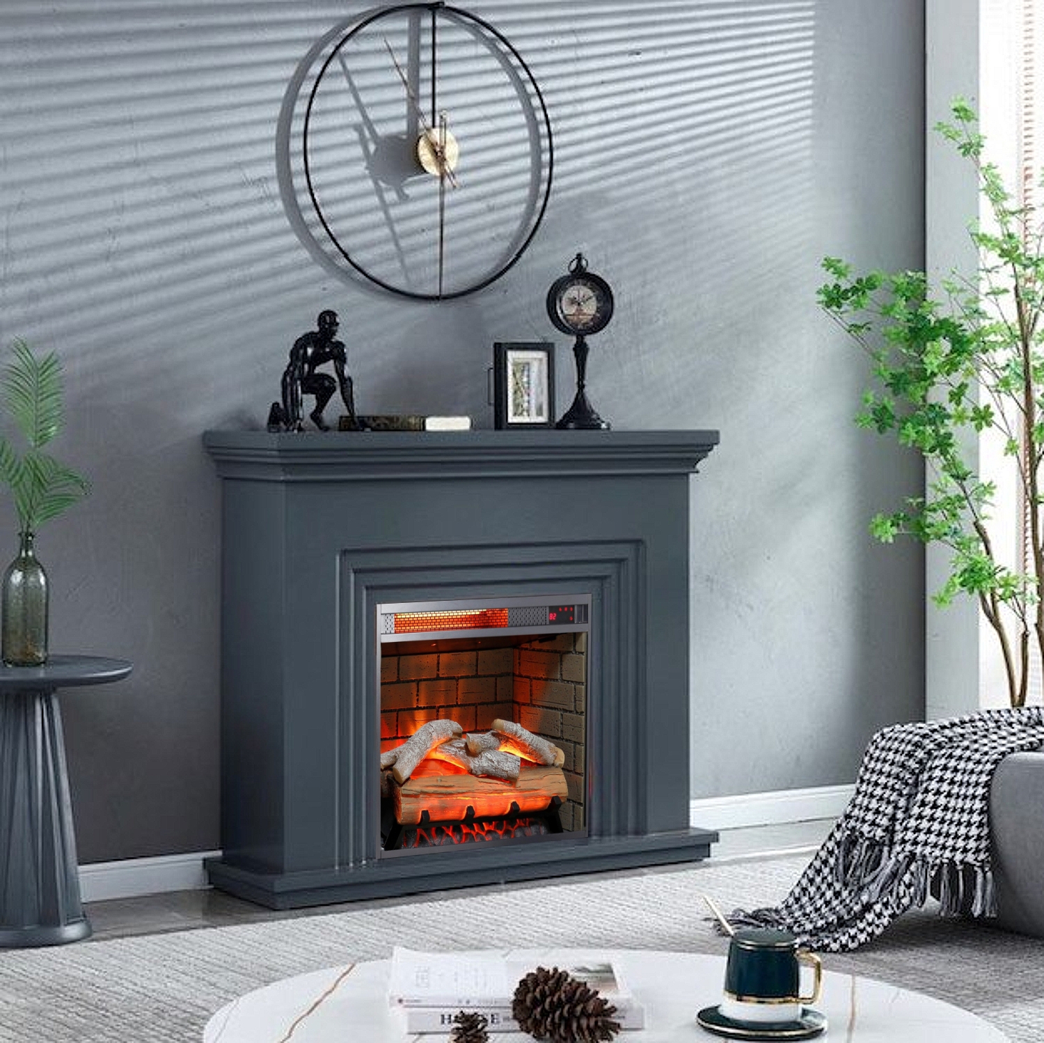 Изображение товара Электрический каминокомплект Inter flame Бейкер с очагом Foton if-ef13-23 led графит