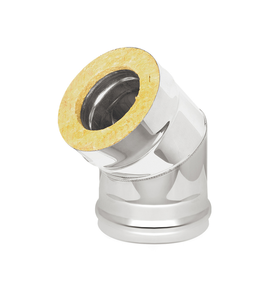 Изображение товара Сэндвич-колено 45° Везувий 2 секции из нержавеющей стали АISI 430 диаметр 200/300 мм