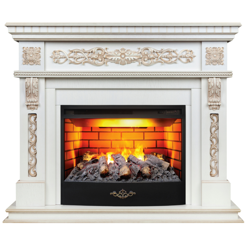 Изображение товара Каминокомплект Realflame Estella 25.5 WT с очагом Fiji FT255 1700Вт дуб белый