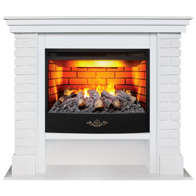 Изображение товара Каминокомплект Realflame Brixton 25.5 WT с очагом Fiji FT255 1700Вт белый