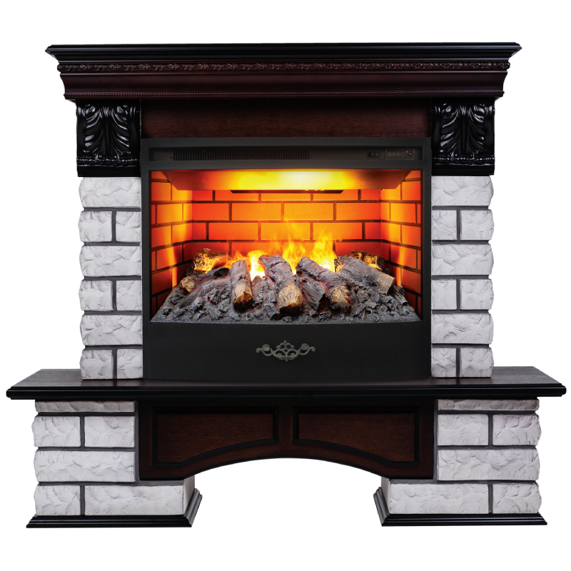 Изображение товара Каминокомплект Realflame Country Lux Rock 25.5 AO с электропочагом Fiji 3D