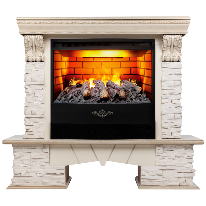Изображение товара Каминокомплект Realflame Rockland Lux 25.5 WT с очагом Fiji 3D пламя и увлажнением