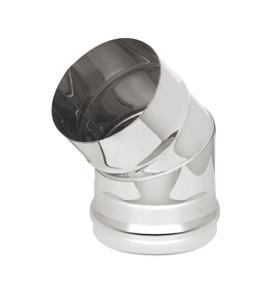 Изображение товара Колено 45 градусное Везувий ⌀200мм из нержавеющей стали для дымохода